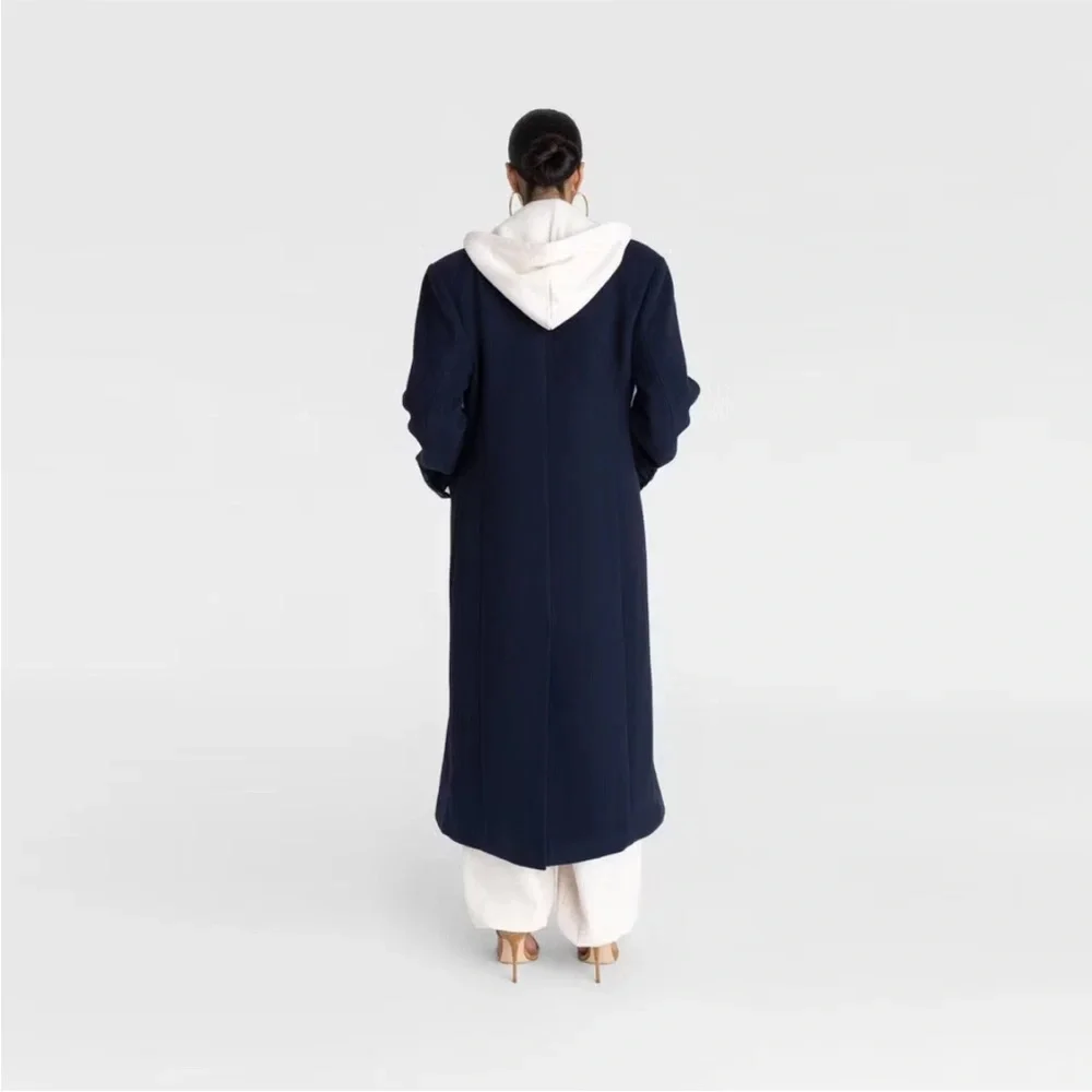 KBB by KAHLANA Women's 'The Maxi Coat' - Navy Blue M - Picture 2 of 2